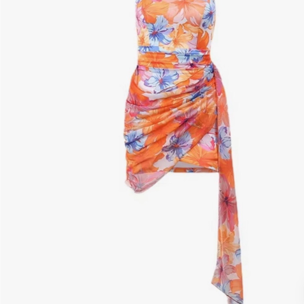 Vibrant Asymmetrical Floral Dress